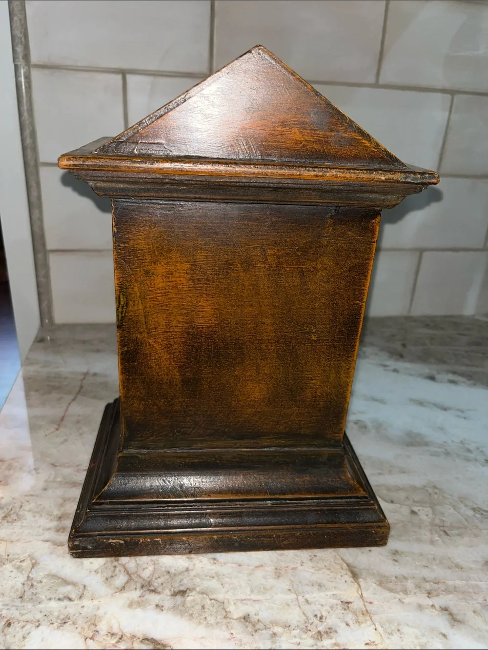 Rustic Brown Mantel Clock Wall Decor - Classic Vintage Style